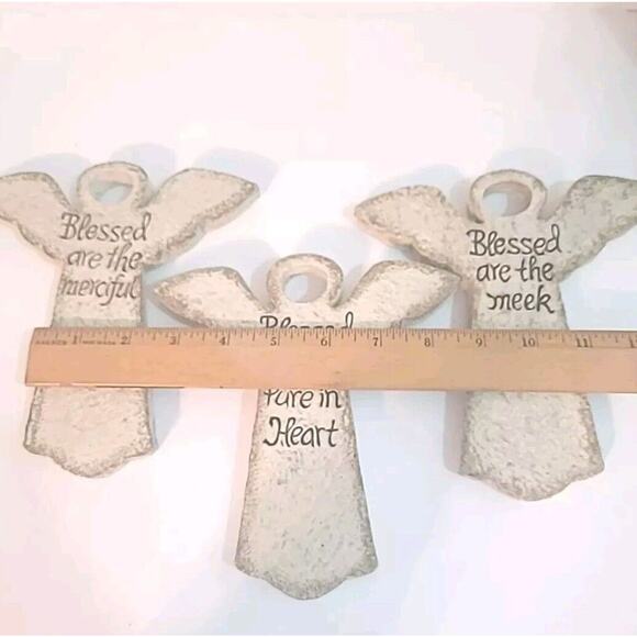 Christmas Decor Angel Wall Hanging Blessed are the Pure in Heart Meek Merciful - Picture 5 of 8